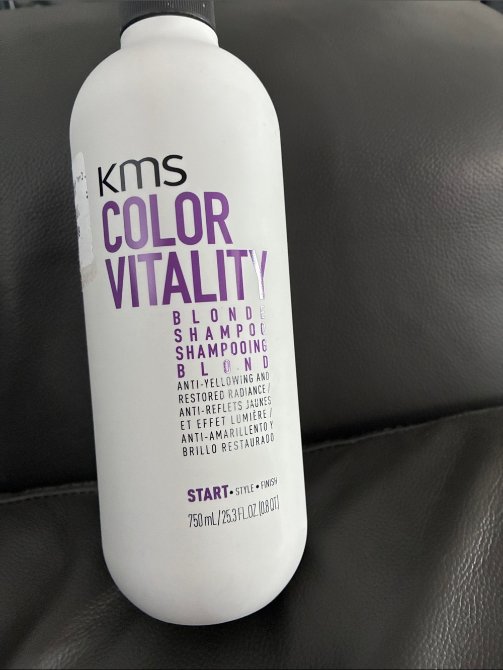 KMS Color Vitality Blonde Shampoo — White with Purple Accents